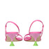 3Juin Pink Fabric Stiletto Heels Sandals